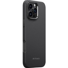 Pitaka iPhone 16 Pro Kılıf Magsafeli Aramid Fiber Military-Grade Classic Serisi Black-Grey Twill