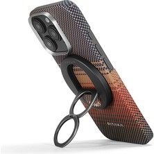 Pitaka iPhone 16 Pro Kılıf Magsafeli Yüzük Standlı Aramid Fiber Tactile Woven Sunset Kapak