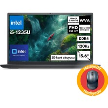 Dell Inspiron 3520 I5-1235U 16 GB 256 GB SSD 15.6" Intel UHD Graphics 120Hz Fhd Freedos+ WT200 Mouse I352010030U_WT200 Bt2