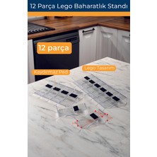 Mienda Home 12 Parça Şeffaf-Lego Baharatlık Standı Çok Amaçlı Düzenleyici Makyaj Organizer