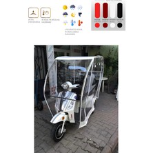 Yuki Marka Çift Kişilik 3 Tekerli Motor Brandası - Beyaz