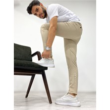 Erkek Slim Fit Bej Pantolon