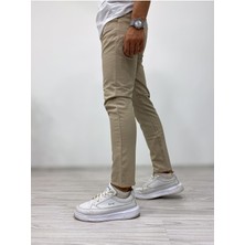 Erkek Slim Fit Bej Pantolon