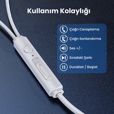 1Hora AUT123 3.5mm Kulak İçi Kablolu Kulaklık JS001 - Ergonomik Tasarım - Mikrofonlu - Beyaz