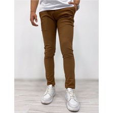 Erkek Slim Fit Kahverengi Pantolon