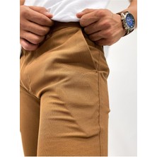 Erkek Slim Fit Kahverengi Pantolon