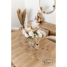 Rope Decor Hasır Jüt Salon Mutfak Masa Örtüsü Runner 100 x 40 cm