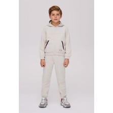 Nebbati Erkek Çocuk Ekru Eşofman Üstü