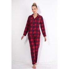 Pijamarket Yumuşak Dokulu Boydan Düğmeli Kadın Pijama Takımı