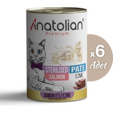 Anatolian Premium Adult Sterilised Salmon Pate Kısır Kedi Ezme Kedi Konservesi 400 gr x 6 Adet