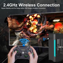 CoverZone PC360 Kablosuz Oyun Kolu Pc Uyumlu 450MAH Şarjlı Joystick Wireless Gamepad USB Dongle, Özel Kaymaz Tasarım PC360 Siyah