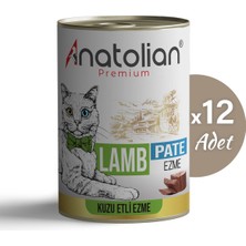 Anatolian Premium Adult Lamb Pate Kuzulu Yetişkin Ezme Kedi Konservesi 400 gr x 12 Adet