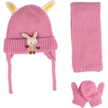 Suyutti K24150-02 Kız Çocuk 0-18 Aylık 3'lü Bere Seti