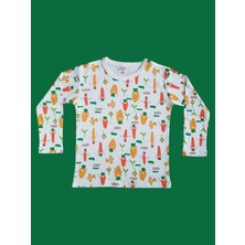 Uzun Kollu Desenli Çocuk Pijama Takım #baskılıçocukpijamatakım #çamaşırbahçesi #sebzedesenpijama