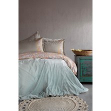 Apricitas Home Hilly Green My Touch  Pamuk Tek Kişilik Battaniyeli Nevresim Takımı