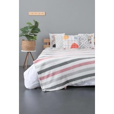 Aksu Ponpon Pamuklu Çift Kişilik Battaniye 200X220 cm