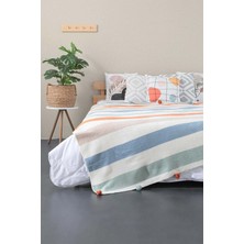 Aksu Ponpon Pamuklu Tek  Kişilik Battaniye 150X200 cm