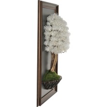 Bonsai Tablaeu -3-3A - Mdf Plaka Üzerinde Çerçeveli 3 Boyutlu Yapay Ağaç Tablosu 33X60 cm