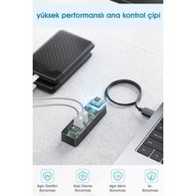 USB Çoğaltıcı, USB Çoklayıcı 4 Port USB 3.0 Süper Hızlı 30 cm Kablo Uzunluğu