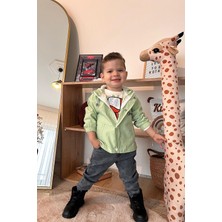 Miniğimin Cicileri Kurukafa Desenli Yağmurluklu Erkek Çocuk 3 lü takım - Yeşil