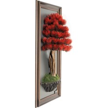 Bonsai Tablaeu - 3-1A - Mdf Plaka Üzerinde Çerçeveli 3 Boyutlu Yapay Ağaç Tablosu 33X60 cm