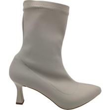 Çiğdem Kundura Nevessa Kadın Kadeh Topuklu Streç Bot - Nevessa  - Bej - 39