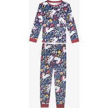 Penti Kız Çocuk Dark Forest Mavi Pijama Takımı