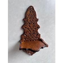 Otantik Çarşı Ahşap Oymalı Kavukluk Lambalık Raf Orta Boy K403