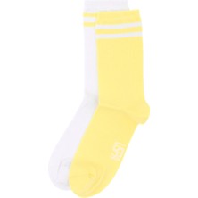 U.S. Polo Assn. Kadın Beyaz Sarı 2'li Soket Çorap 50298999-VR013