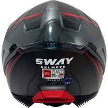 Sway Sw 865 Space Black Red Güneş Vizörlü Kask