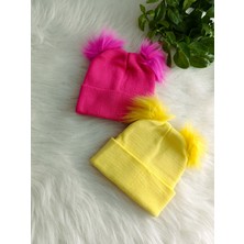 Minilka Bebe Minilkabebe Çocuk Ponponlu Triko Bere Sarı 1-4 Yaş