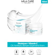 Mila Care Cilt Yenileyici, Bariyer Güçlendirici, Aydınlatıcı Glutatyon Vitamin C Krem 50 ml x 2 Adet