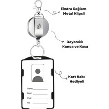 Excarpin Atatürk Silüeti Full Metal Premium Çelik Kasa Yoyo Yaka Kartlık