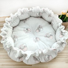 Huoxun Shop B No.6 Tarzı 45CM Dış Çap Süper Yumuşak Sıcak Kedi Yatağı Ayarlanabilir Köpek Matı Pet Yatma Sepeti Yuvarlak Puf Kafes Hafif Rahat Dokunuş 17 Renk (Yurt Dışından)