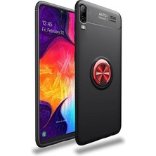 Samsung Galaxy A02 Kılıf Zebana Yüzüklü Silikon Kılıf Siyah