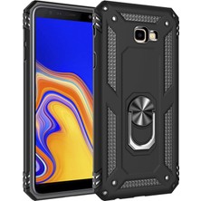 Samsung Galaxy J4 Plus Kılıf Panzer Yüzüklü Kılıf Gri