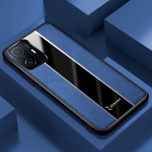 Xiaomi Mi 11T Kılıf Zebana Premium Deri Kılıf Mavi