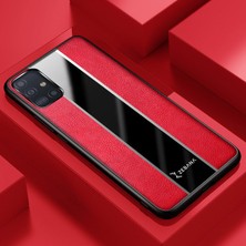 Zebana Samsung Galaxy A71 Kılıf Zebana Premium Deri Kılıf Kırmızı