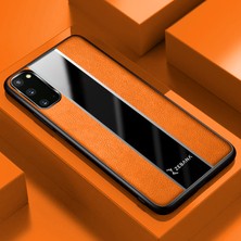 Zebana Samsung Galaxy S20 Kılıf Zebana Premium Deri Kılıf Turuncu