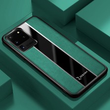 Zebana Samsung Galaxy S20 Ultra Kılıf Zebana Premium Deri Kılıf Yeşil
