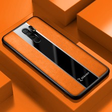 Zebana Xiaomi Redmi 9 Kılıf Zebana Premium Deri Kılıf Turuncu