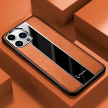 Zebana Apple iPhone 12 Pro Max Kılıf Zebana Premium Deri Kılıf Kahverengi