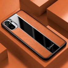 Zebana Xiaomi Redmi Note 10 Kılıf Zebana Premium Deri Kılıf Kahverengi