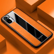 Zebana Xiaomi Redmi Note 10S Kılıf Zebana Premium Deri Kılıf Turuncu