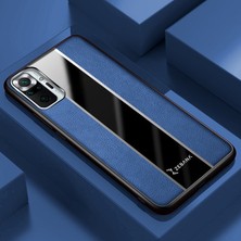 Zebana Xiaomi Redmi Note 10 Pro Max Kılıf Zebana Premium Deri Kılıf Mavi