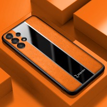 Zebana Samsung Galaxy A72 5g Kılıf Zebana Premium Deri Kılıf Turuncu