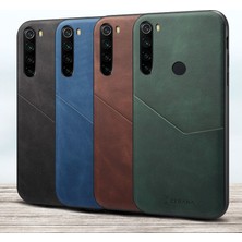 Xiaomi Redmi Note 8 Kılıf Zebana Cepli Nubuk Kılıf Mavi