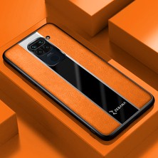 Zebana Xiaomi Redmi Note 9 Kılıf Zebana Premium Deri Kılıf Turuncu