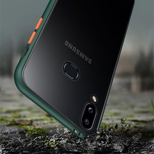 Samsung Galaxy A10S Kılıf Zebana Stylish Silikon Kenar Kılıf Yeşil