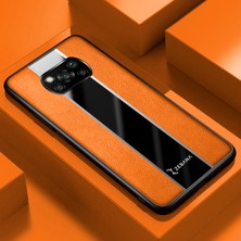 Zebana Xiaomi Poco X3 Nfc Kılıf Zebana Premium Deri Kılıf Turuncu